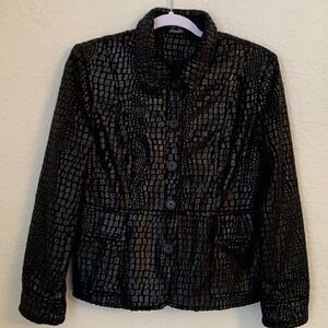 ESSENTIALS by MILANO Black Faux Reptile Womens Jacket. Size M